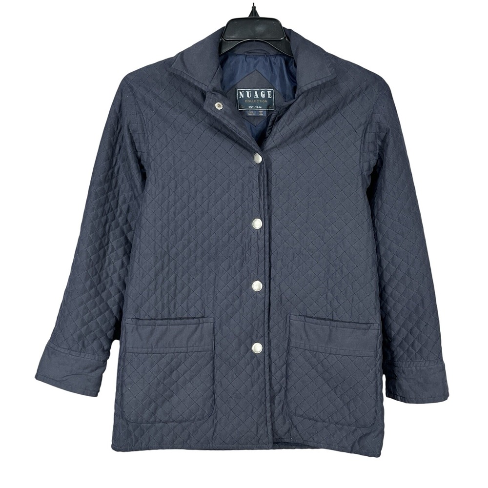 NUAGE COLLECTION Women's DARK NAVY Quilted MIDWEIGHT Lined WINTER COAT Sz S
